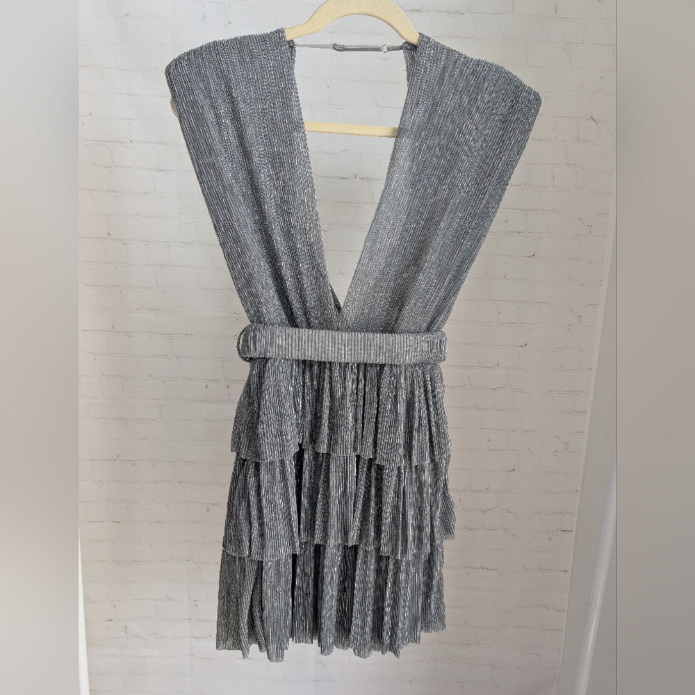 Elegant Silver Tiered Dress